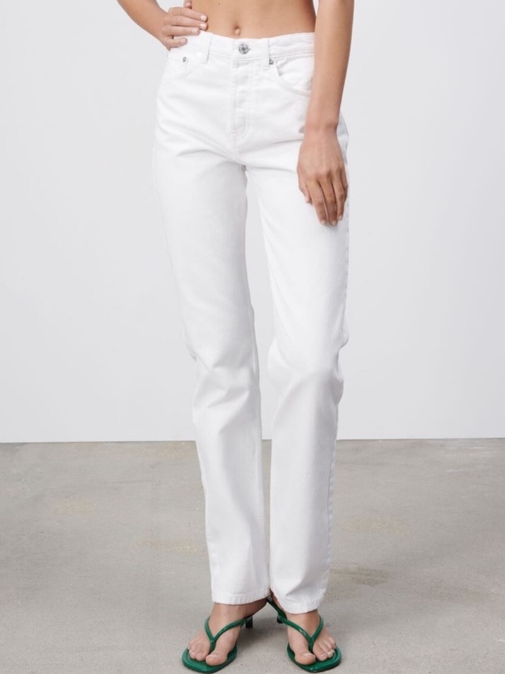 Classic White High-Rise Straight Leg Denim